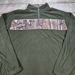 HABIT Men’s Pullover Hunting Camping Fishing Camo ¼ Zip Fleece Size Large